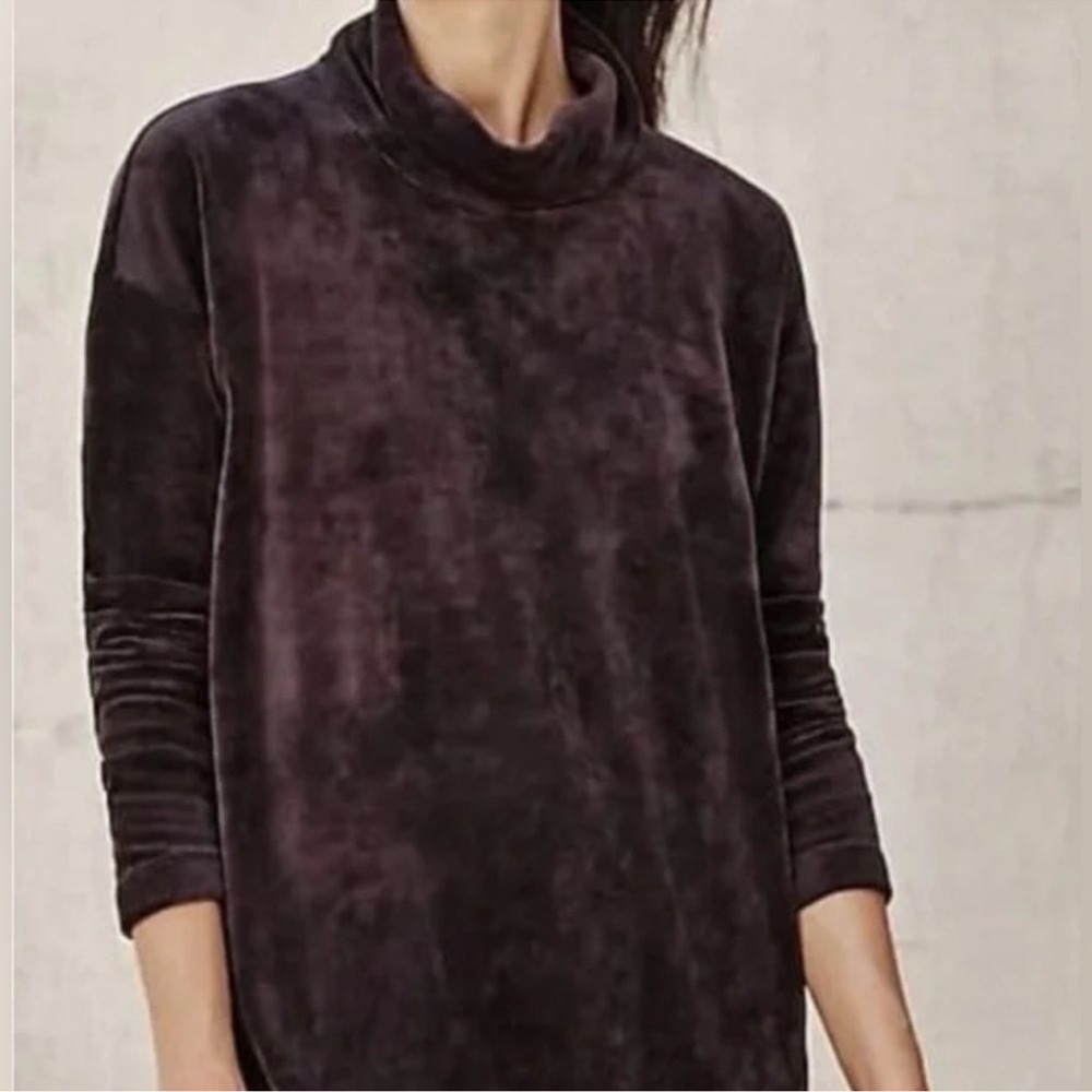 JJill Pure Women’s Purple Cozy Turtleneck Sweater Velvet XL winter